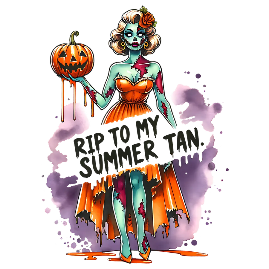 Halloween DTF Transfer RIP Summer Tan
