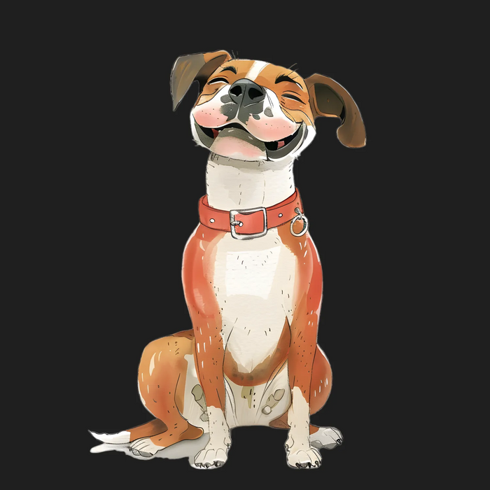 Cute Smiling Dog Print Ready to Press