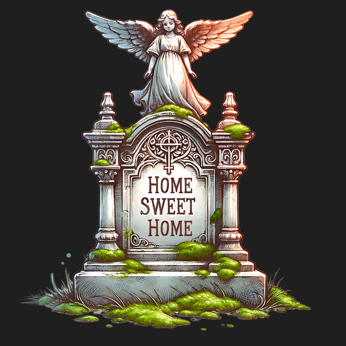 Angel Tombstone Home Sweet Home DTF Transfer