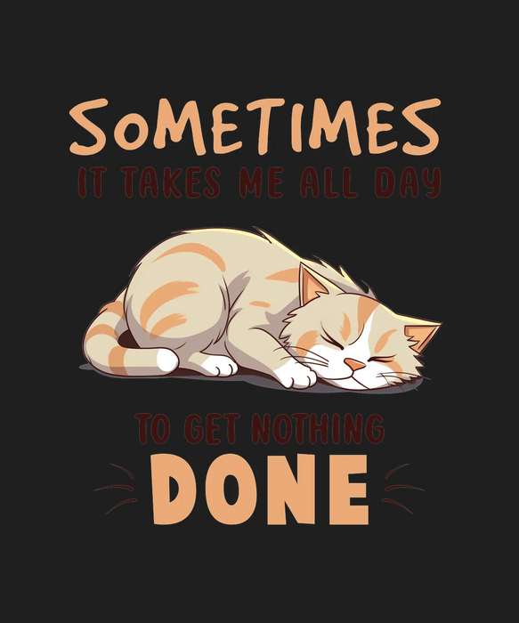 Lazy Cat DTF Transfer Ready to Press