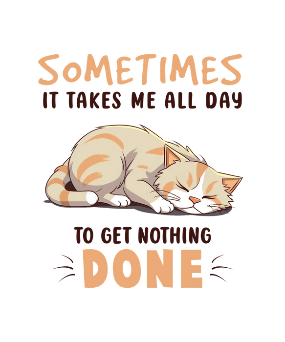 Lazy Cat DTF Transfer Ready to Press