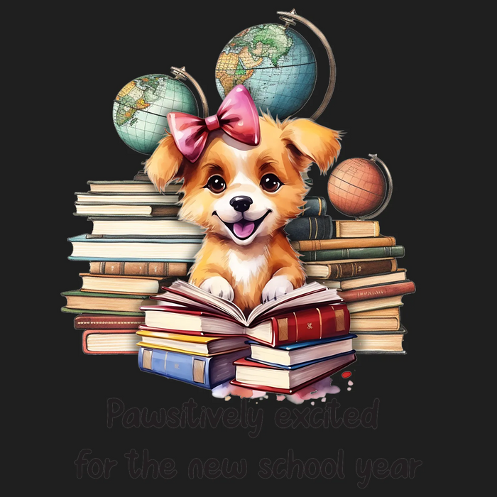 School Year Puppy DTF Transfer Ready to Press