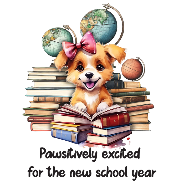 School Year Puppy DTF Transfer Ready to Press