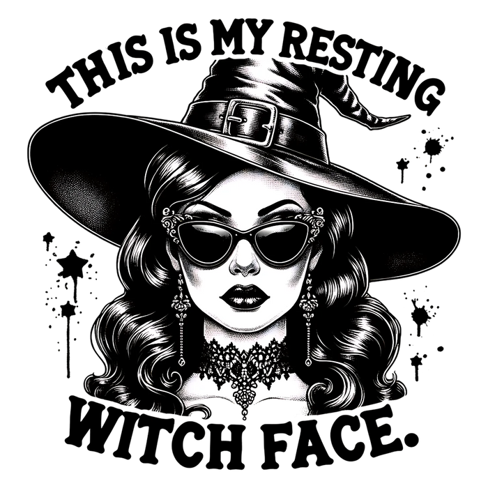Resting Witch Face DTF Transfer Ready to Press