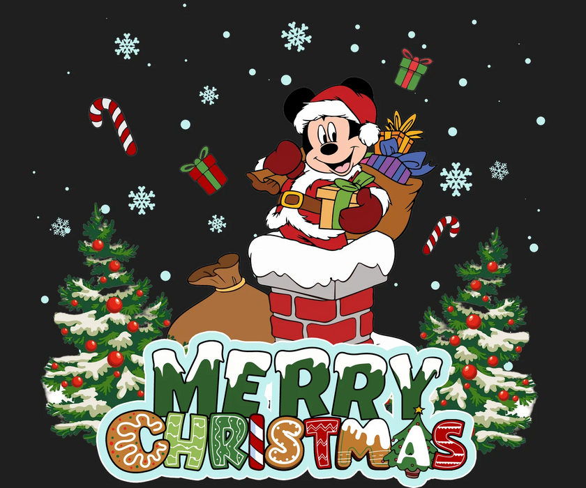 Christmas Mickey DTF Transfer Ready to Press