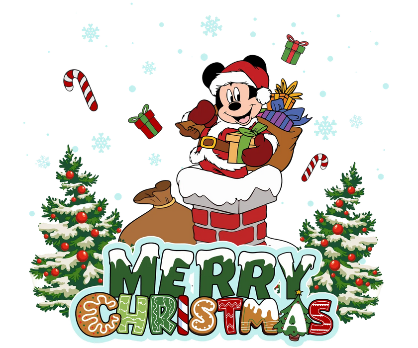 Christmas Mickey DTF Transfer Ready to Press