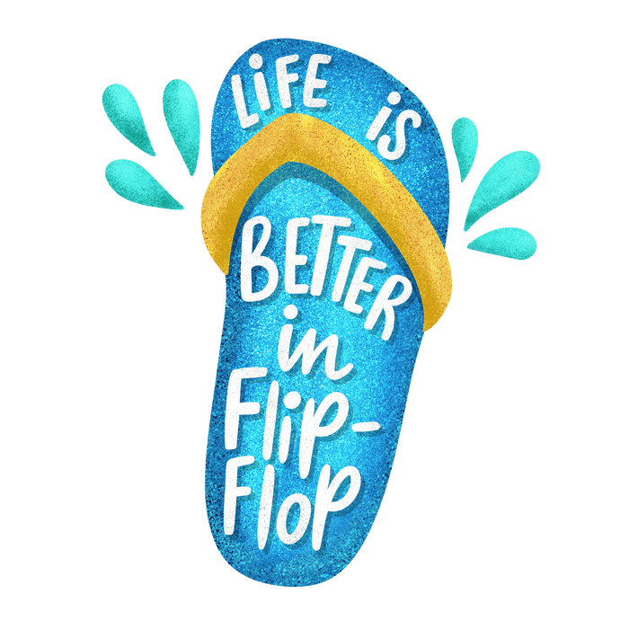 Funny Flip-Flop Design - DTF Ready To Press