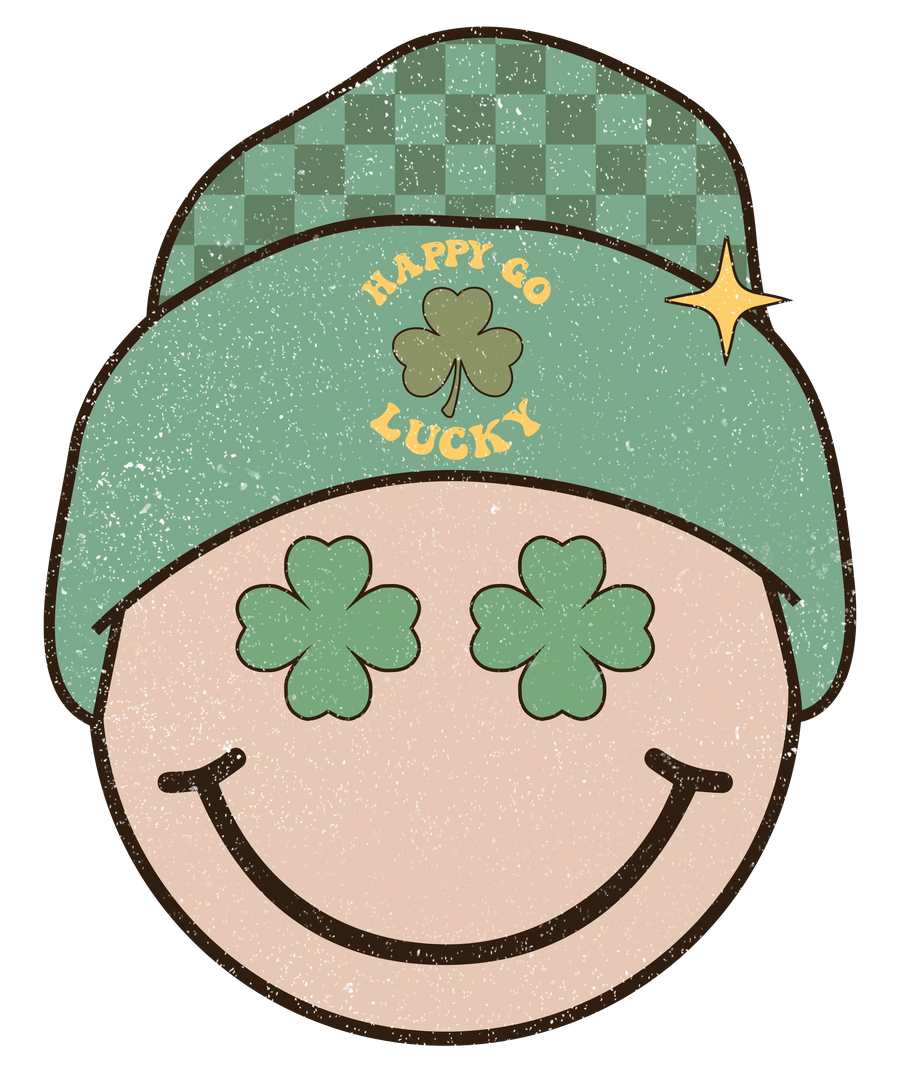 Happy Go Lucky Smile Saint Patrick's Day Design - DTF Ready To Press