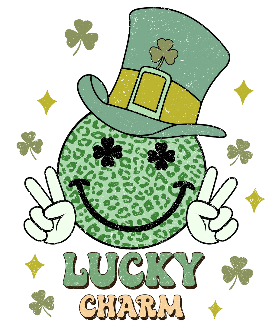 Lucky Charm Smile Saint Patrick's Day Design - DTF Ready To Press