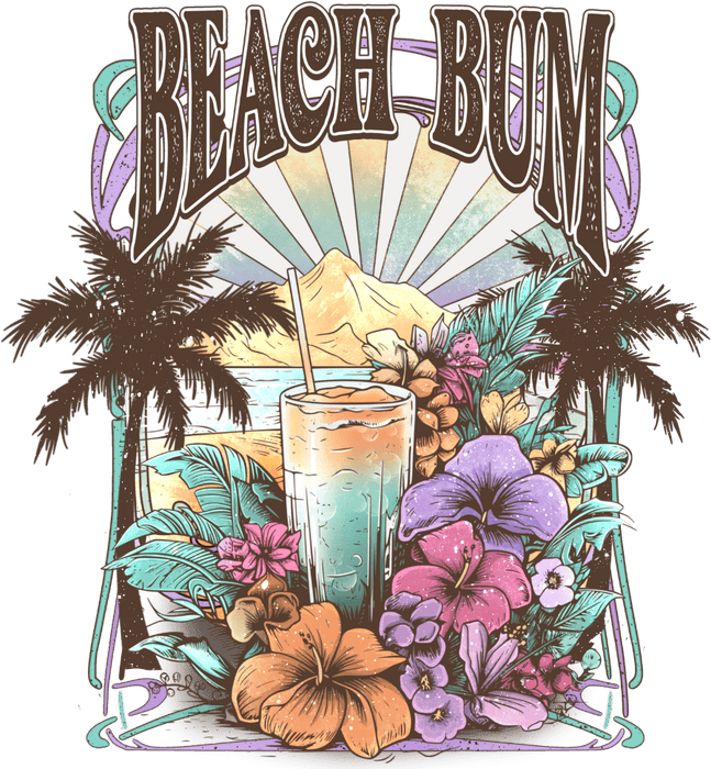 Beach Bum Design - DTF Ready To Press