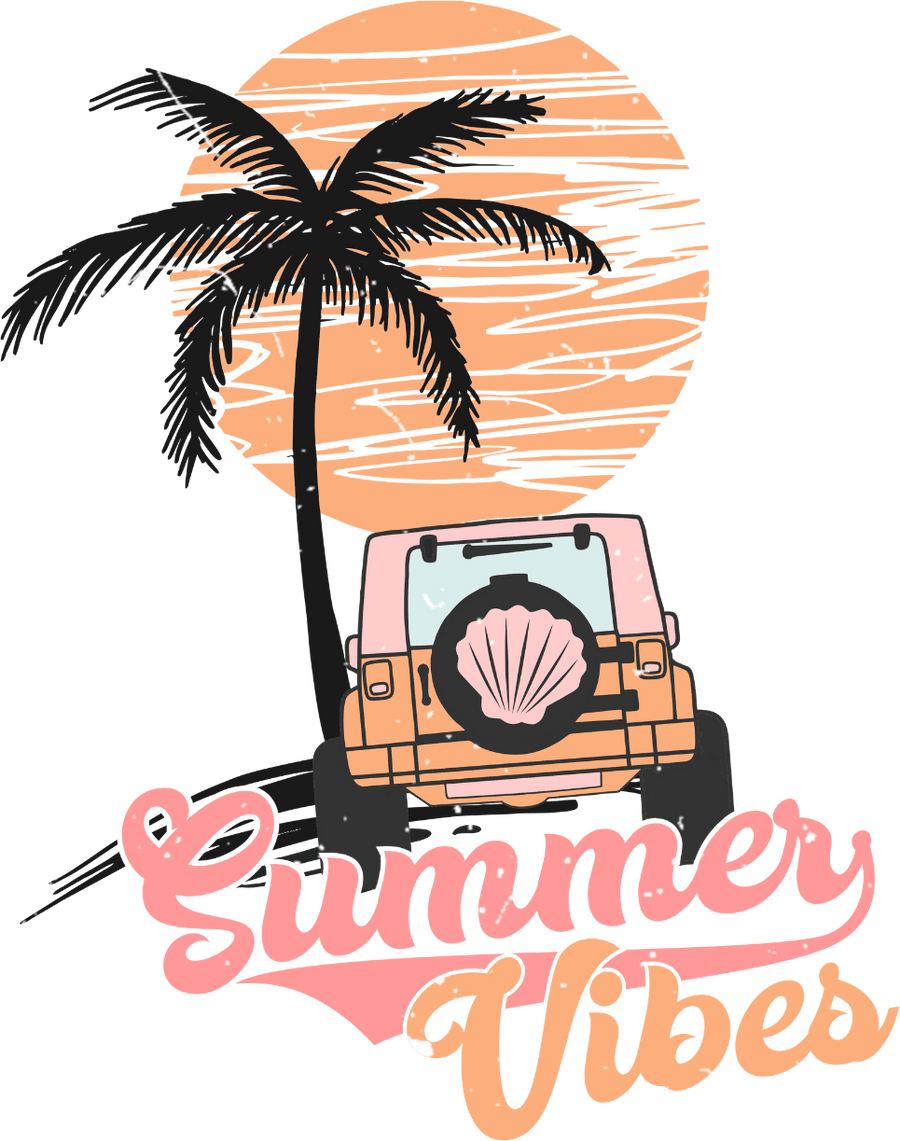 Summer Vibes Jeep Beach DTF Ready to Press