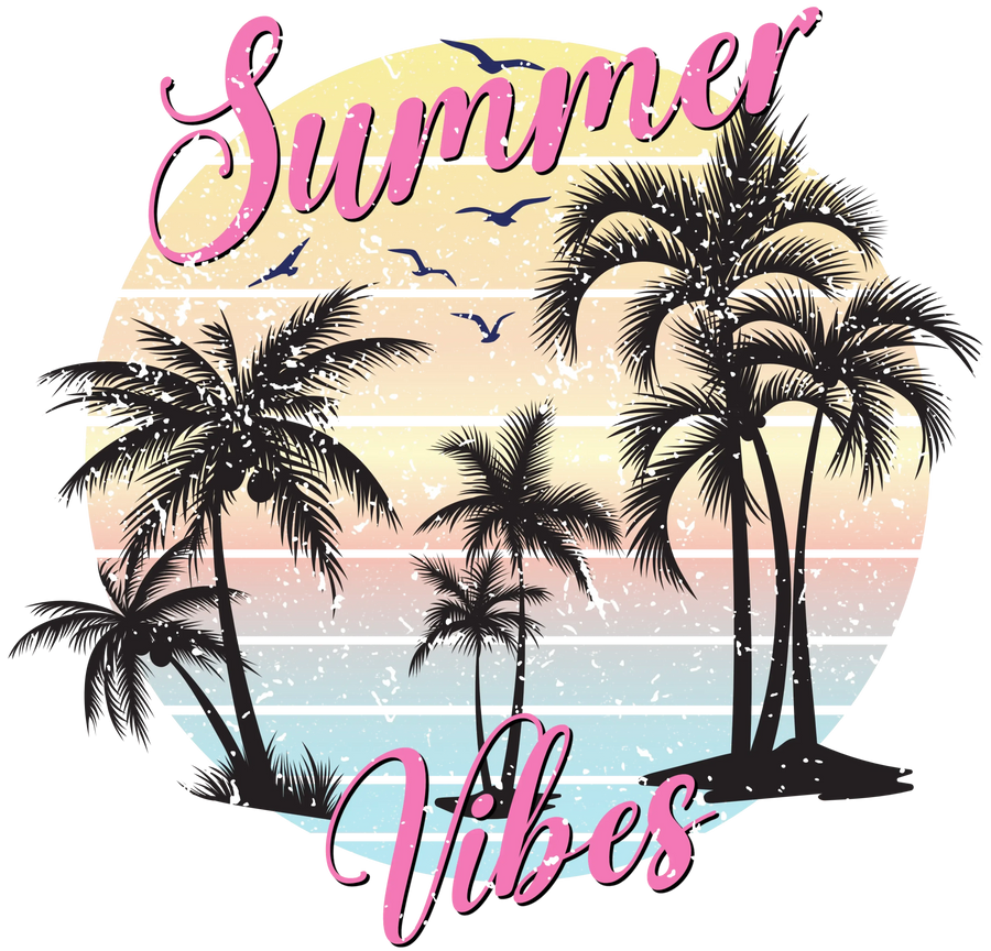 Retro Summer Vibes Design - DTF Ready To Press