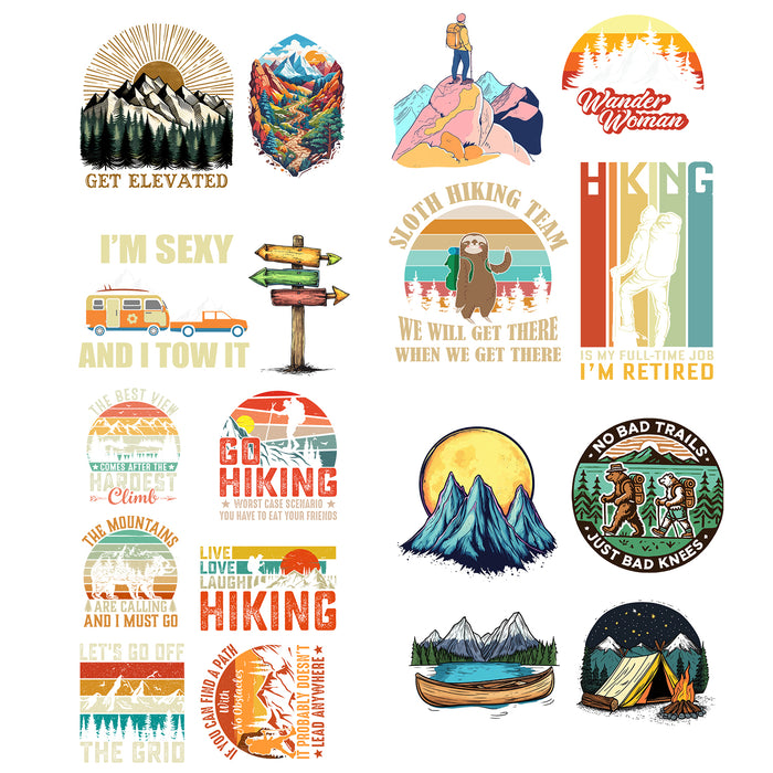 Wild Hiking - Adventure  - DTF Transfer Bundle - Ready to Press