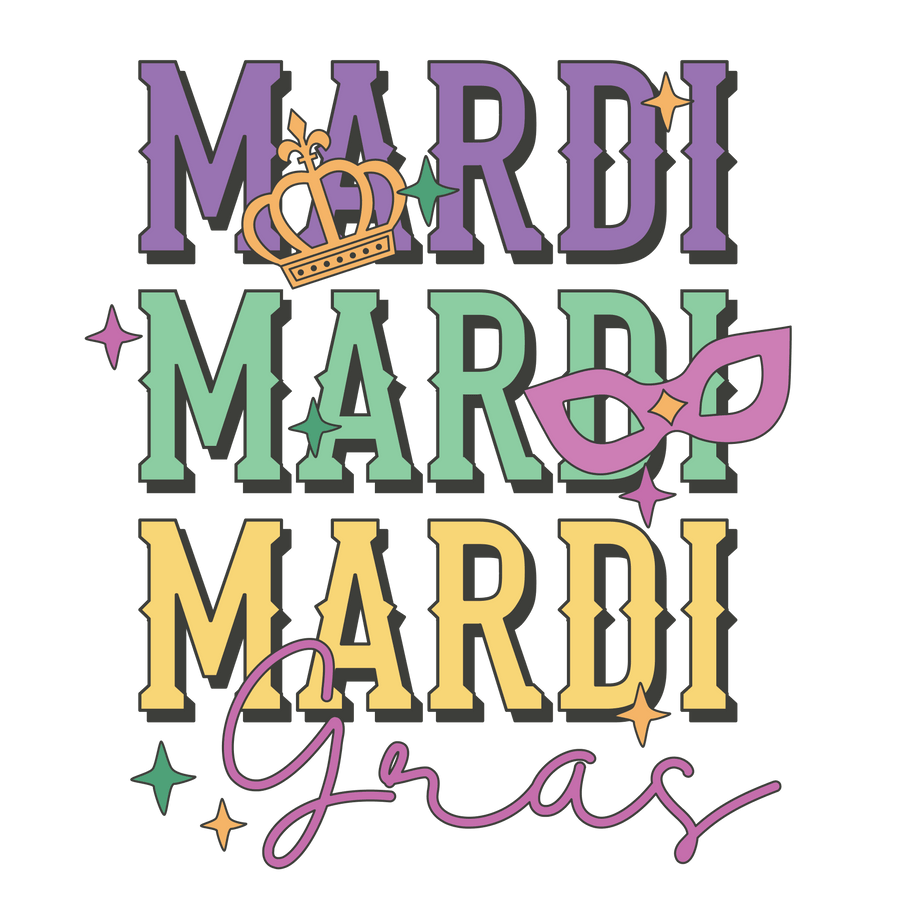 Mardi Gras Party Design - DTF Ready To Press