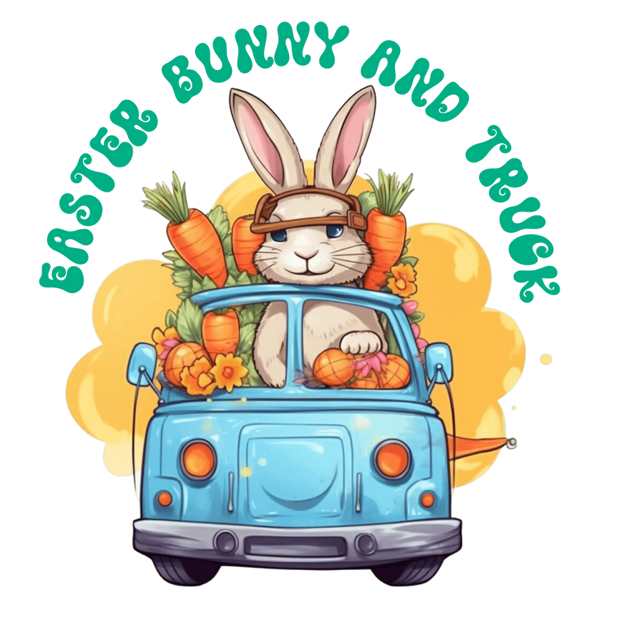 Easter Bunny And Truck Hunting Season Design - DTF Ready To Press