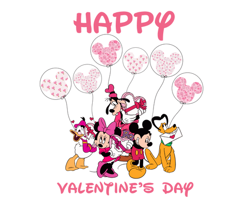 Disney Mickey Mouse Happy Valentine's Day Design - DTF Ready To Press - DTF Center