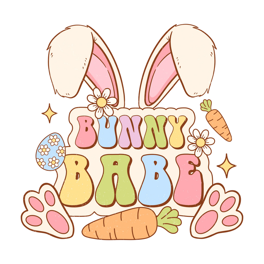 Bunny Babe Funny Easter Design - DTF Ready To Press