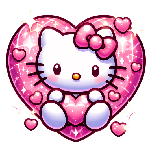 Hello Kitty Valentine Heart Design - DTF Ready To Press - DTF Center 