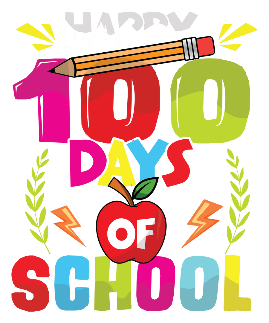 Felices 100 días de diseño escolar: DTF listo para imprimir