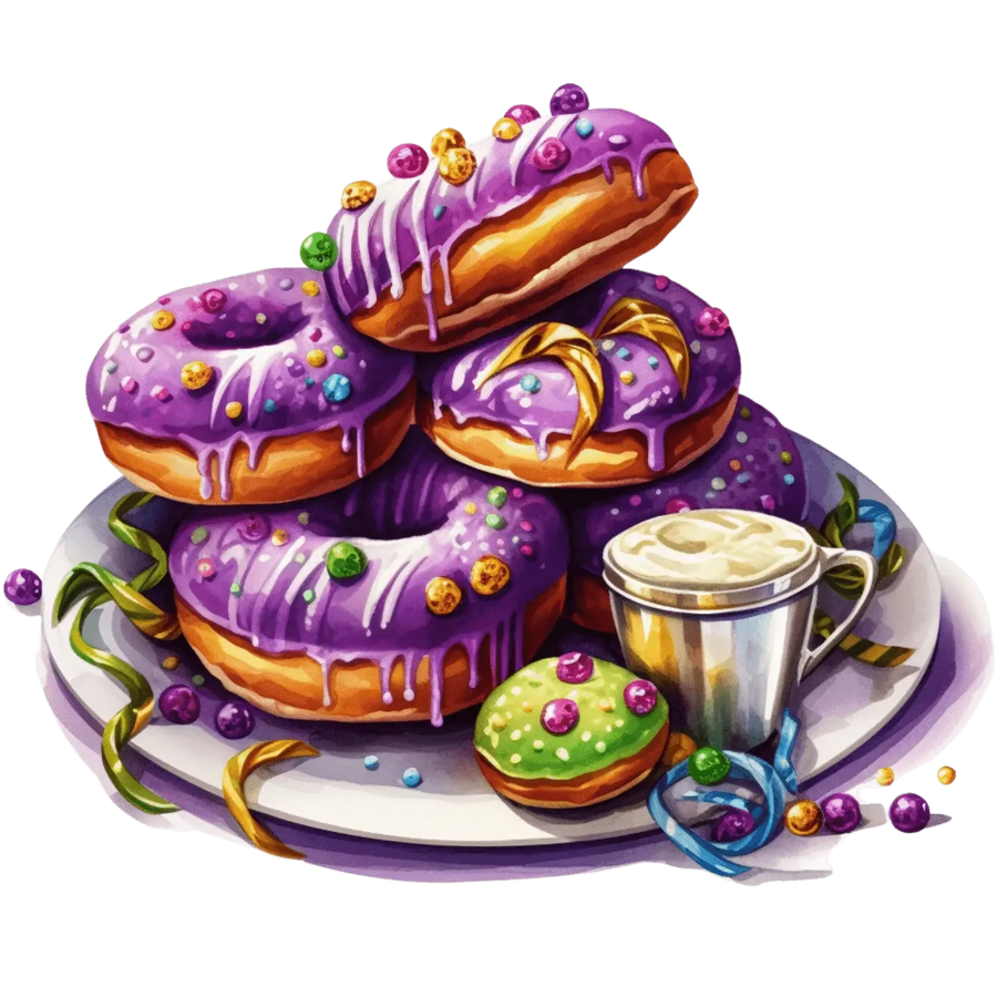 Mardi Gras Donut Lover Design - DTF Ready To Press