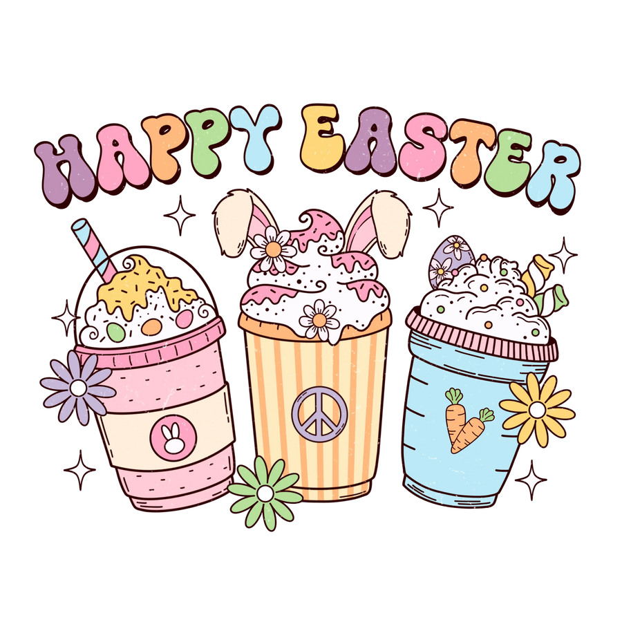Happy Easter Coffee Lover Design - DTF Ready To Press