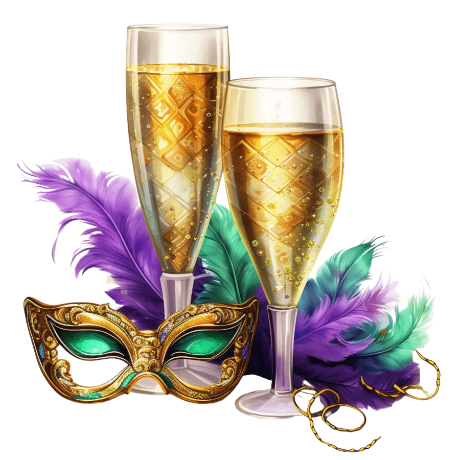 Mardi Gras Karneval-Design – DTF druckfertig
