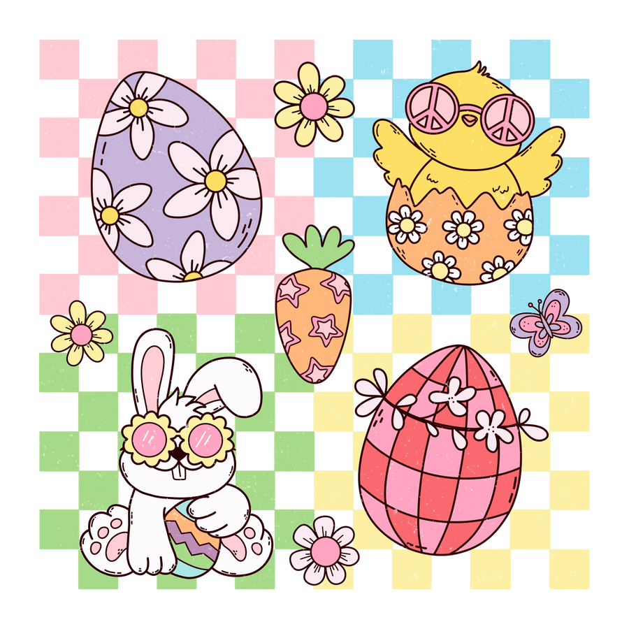 Retro Easter Design - DTF Ready To Press