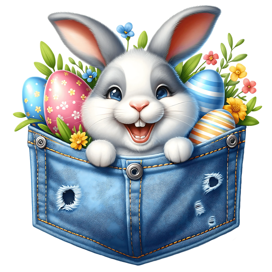 Cute Rabbit Easter Design - DTF Ready To Press
