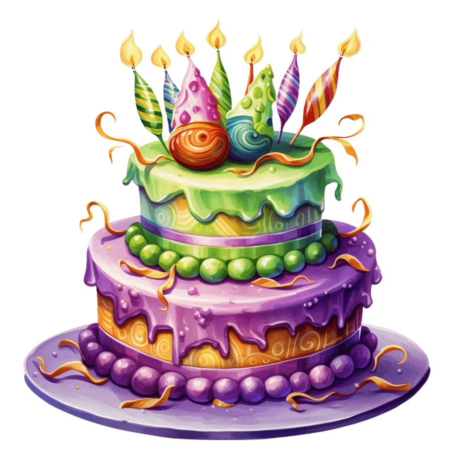 Mardi Gras Cake Design - DTF Ready To Press