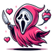 Ghostface Couple Heart Design - DTF Ready To Press - DTF Center 