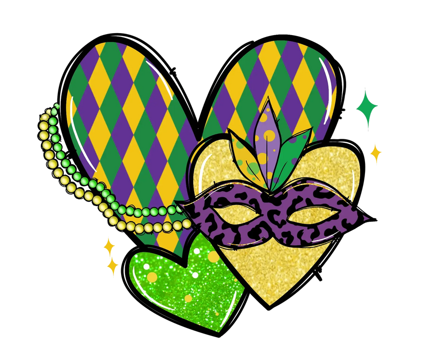 Mardi Gras Party Mask Design - DTF Ready To Press