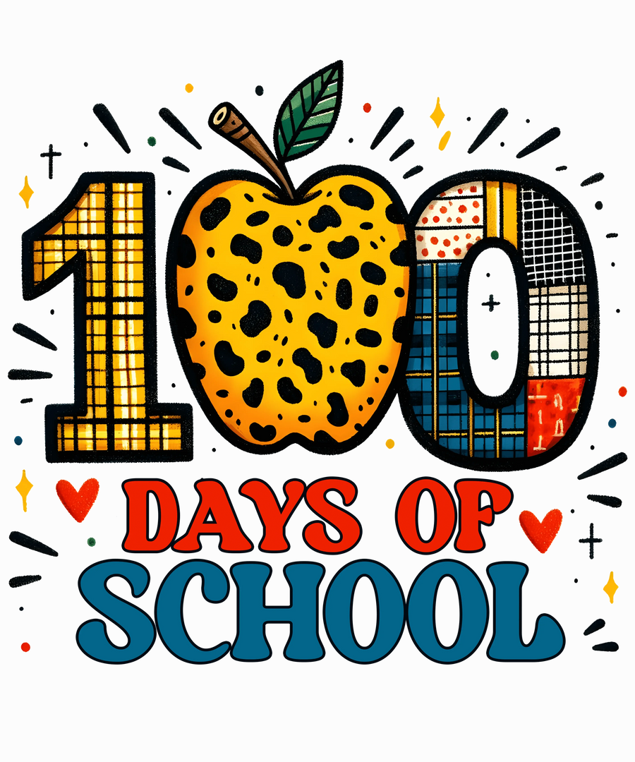 Diseño genial de 100 días de escuela: DTF listo para imprimir