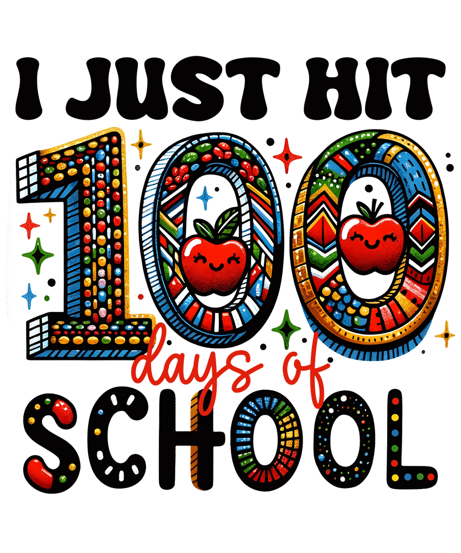 I Just H��t 100 Days Of School Design - DTF Ready To Press