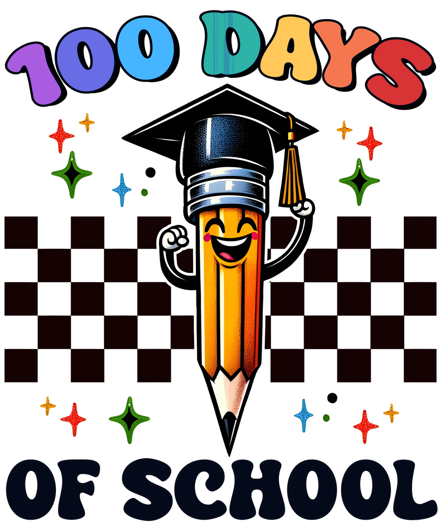 100 días de diseño para niños en edad escolar - DTF Ready To Press