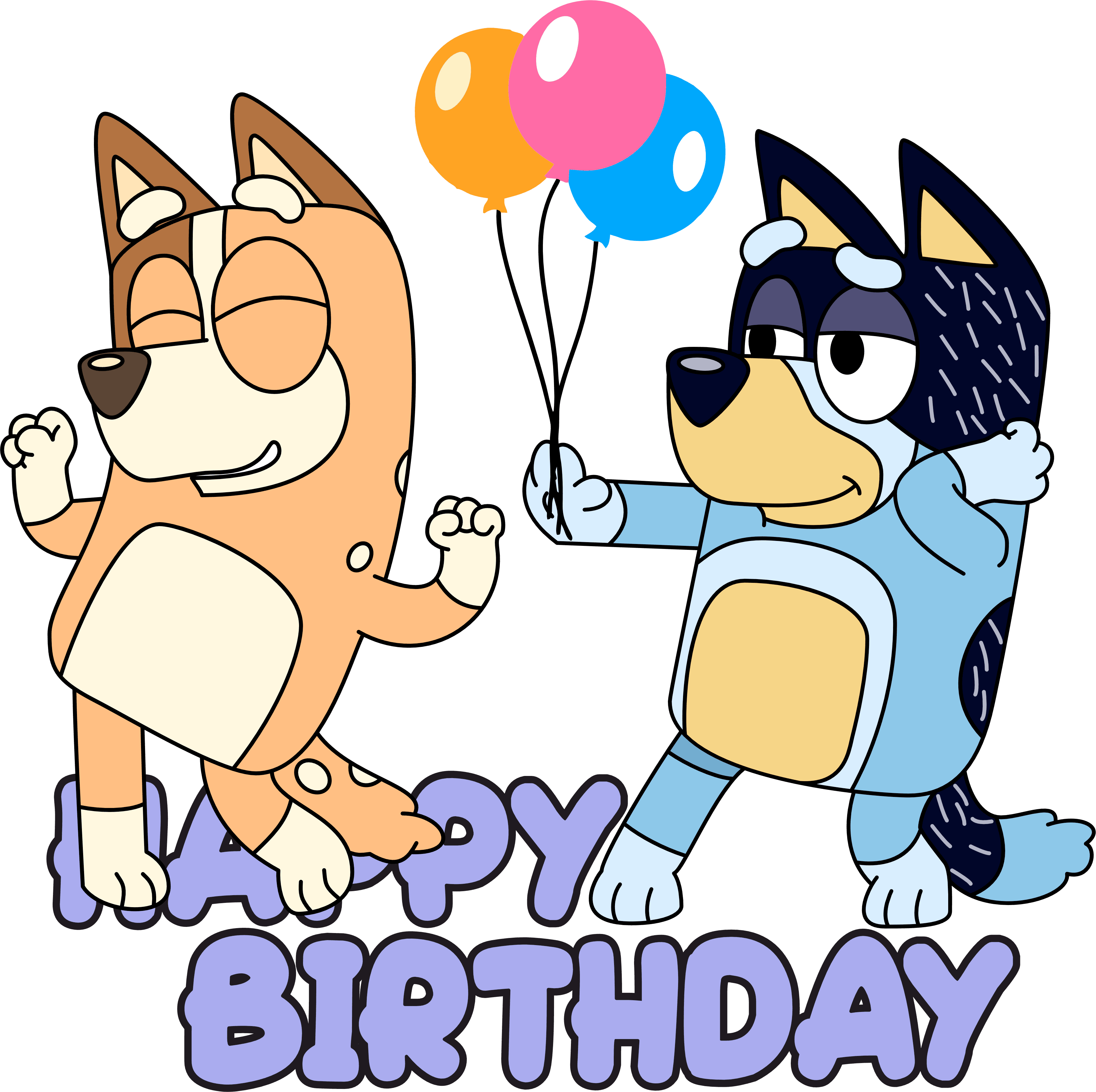 Happy Birthday Bluey Dance Design - DTF Ready To Press – DTF Center