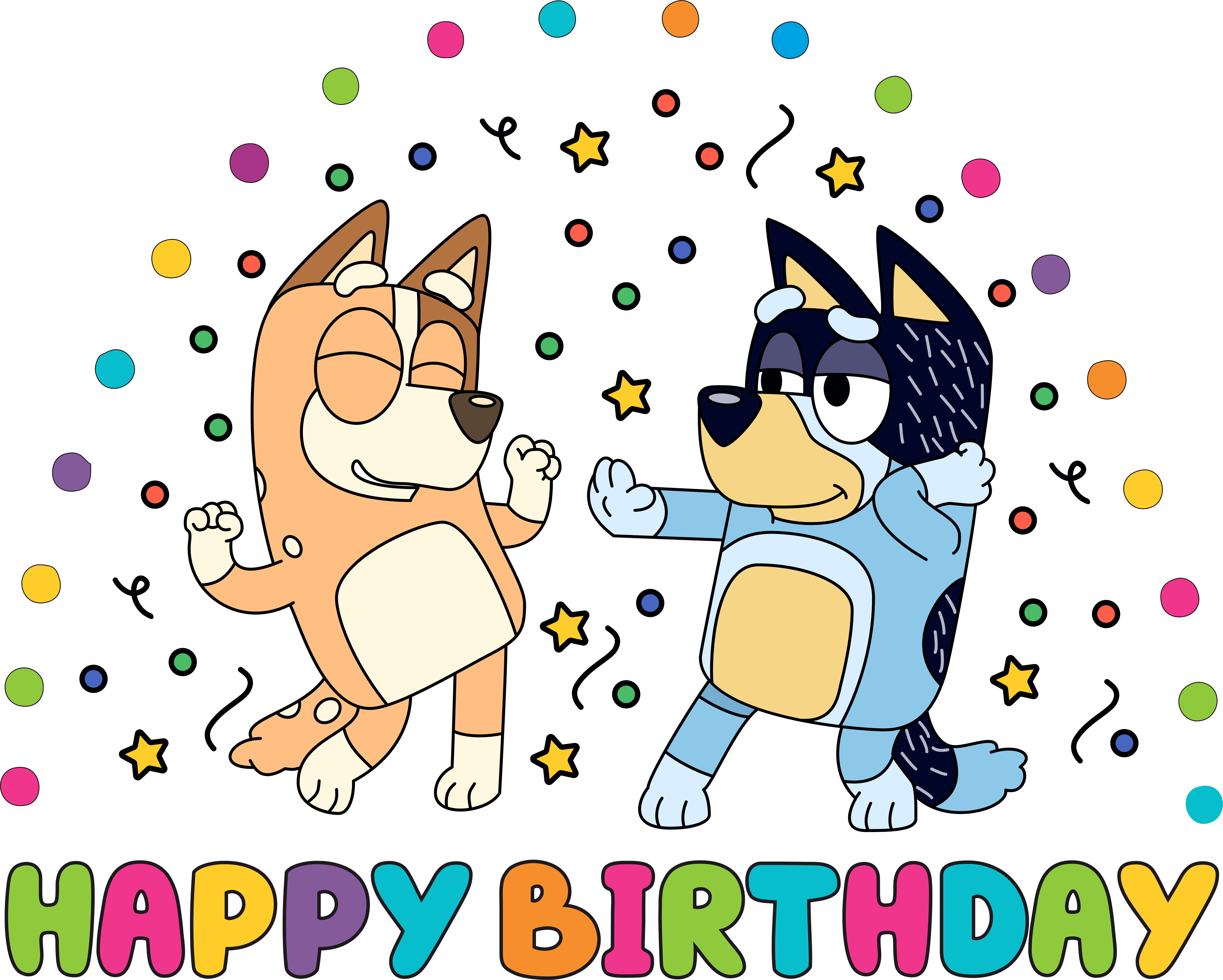 Bluey And Bingo Happy Birthday Design - DTF Ready To Press – DTF Center