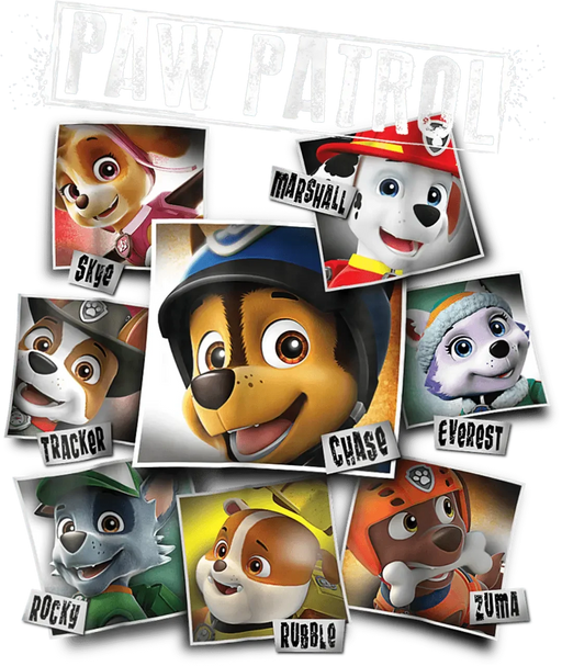 Paw Patrol Party Design - DTF Ready To Press featuring colorful characters for custom apparel and decorations.