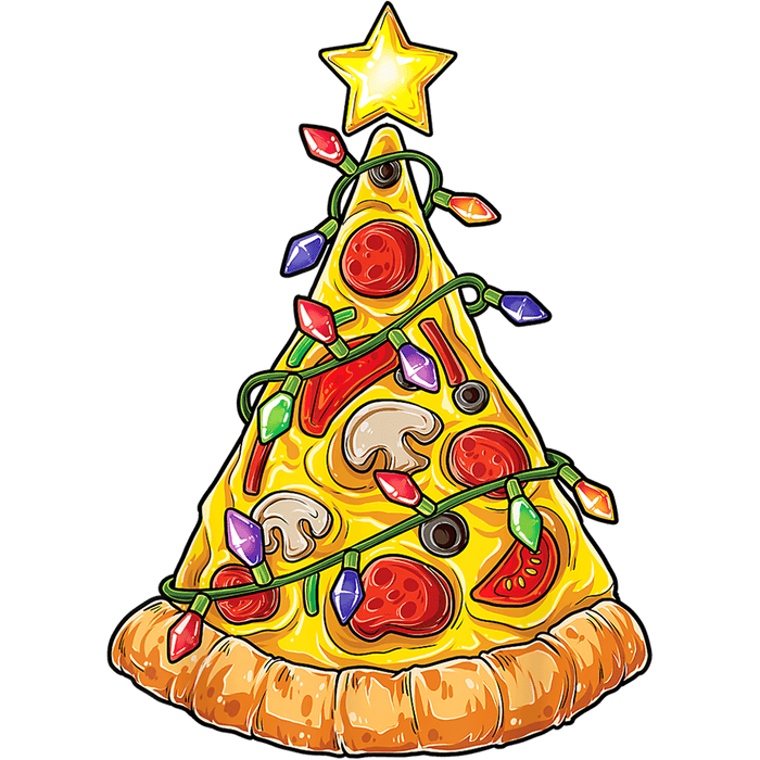 Christmas Pizza Tree Design - DTF Ready To Press - DTF Center