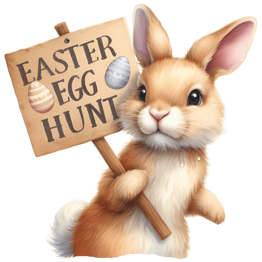 Easter Egg Hunt Cute Bunny Design - DTF Ready To Press