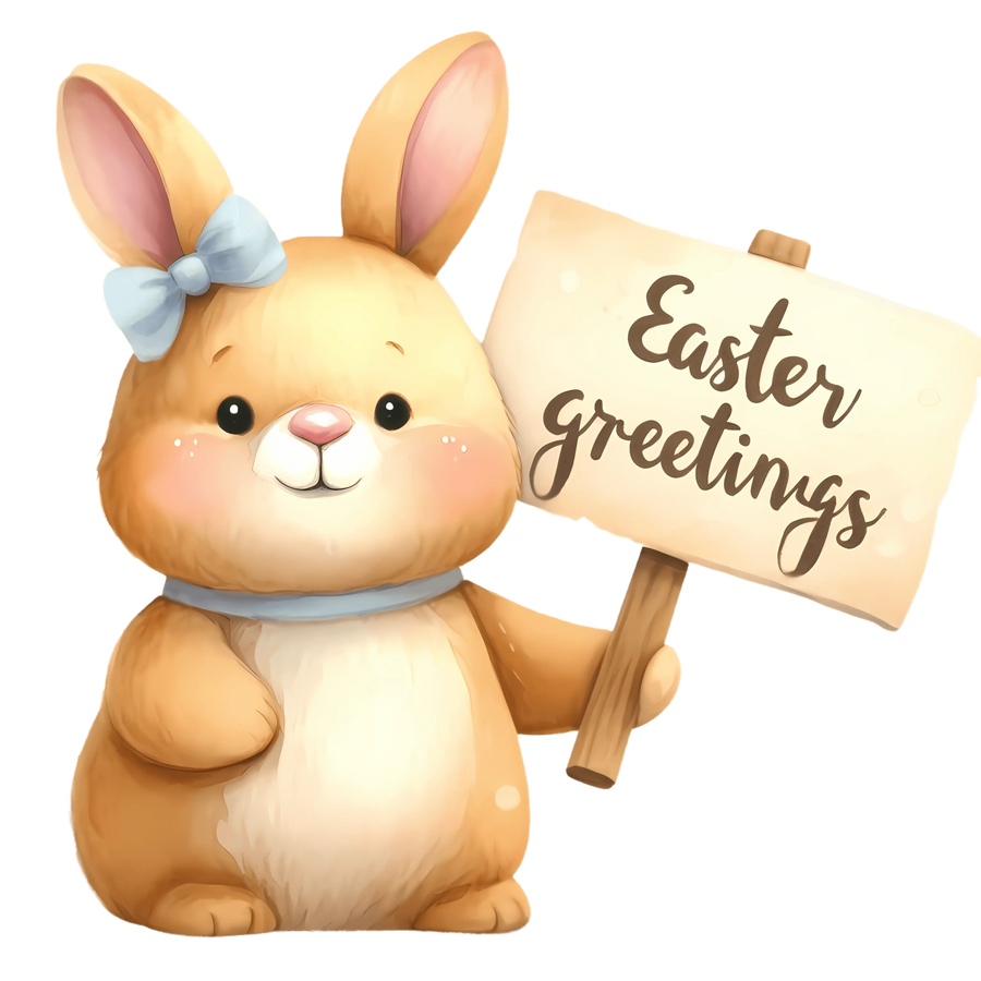 Easter Greetings Bunny Party Design - DTF Ready To Press