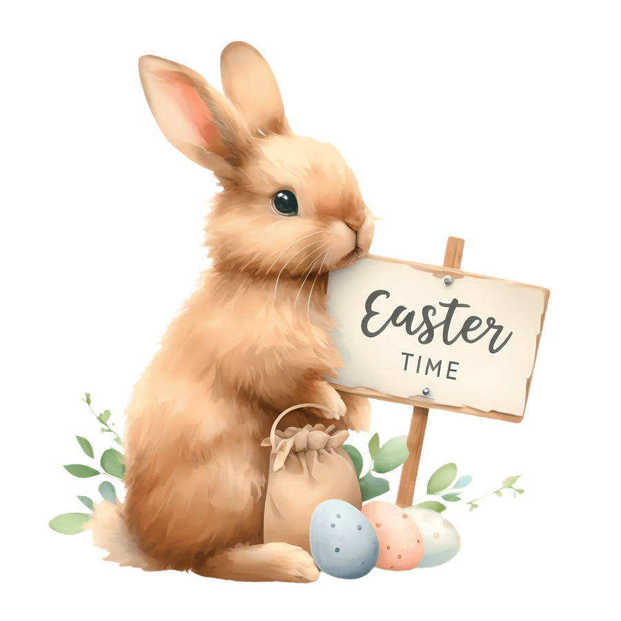 Easter Time Cute Bunny Design - DTF Ready To Press