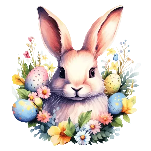 Bunny And Egg Easter Design - DTF Ready To Press