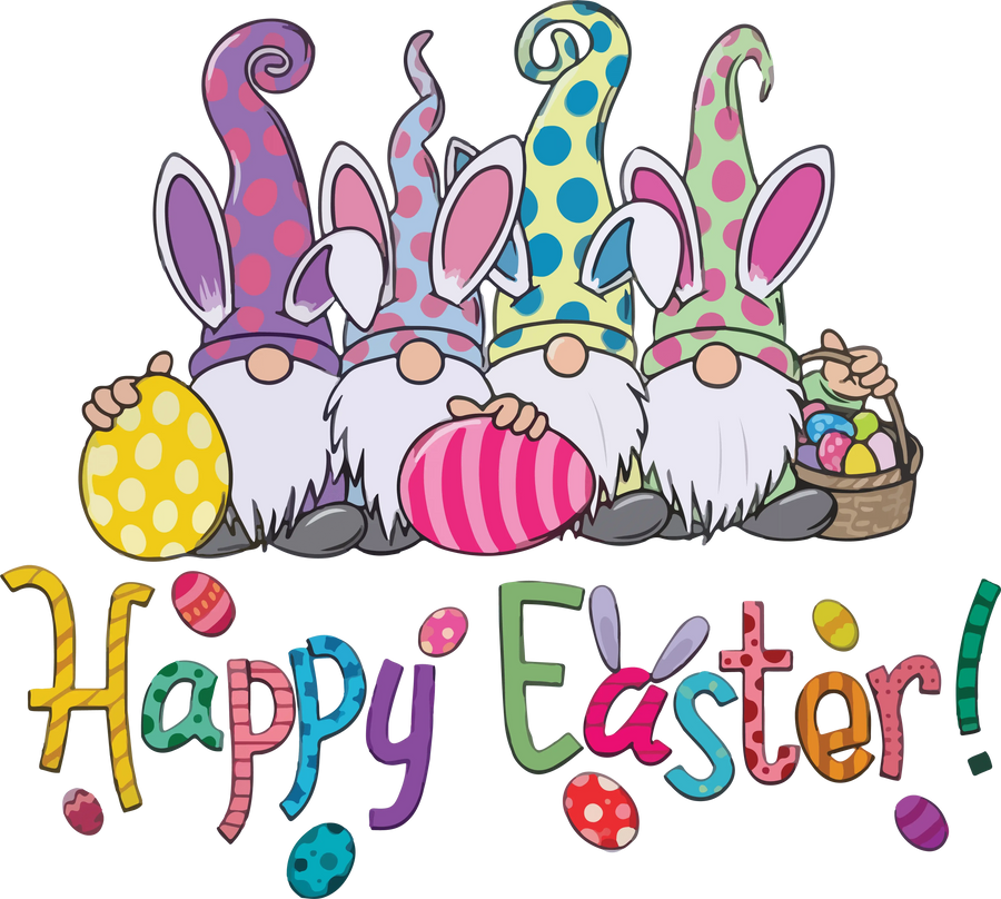 Happy Easter Gnomies Hunting Season Design - DTF Ready To Press