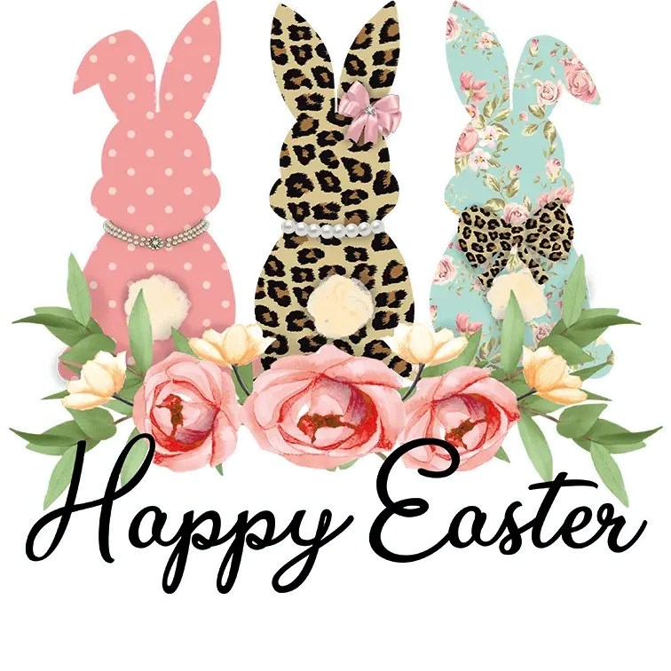 Happy Easter Bunny Design - DTF Ready To Press
