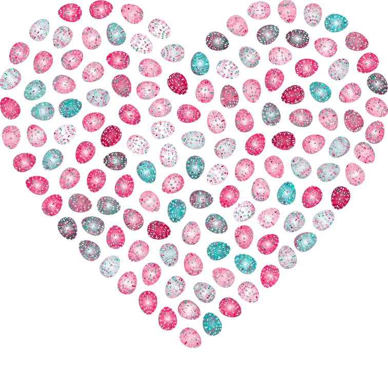 Eggs Of Heart Easter Design - DTF Ready To Press