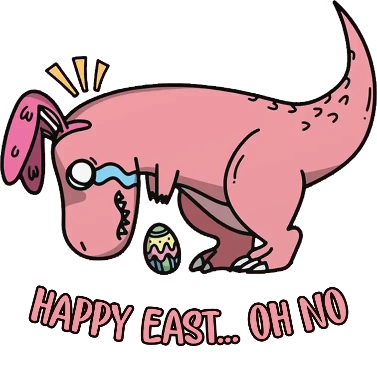 Happy Easter Dino Design - DTF Ready To Press