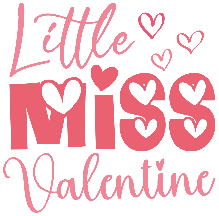 Little Miss Valentine's Day Design - DTF Ready To Press