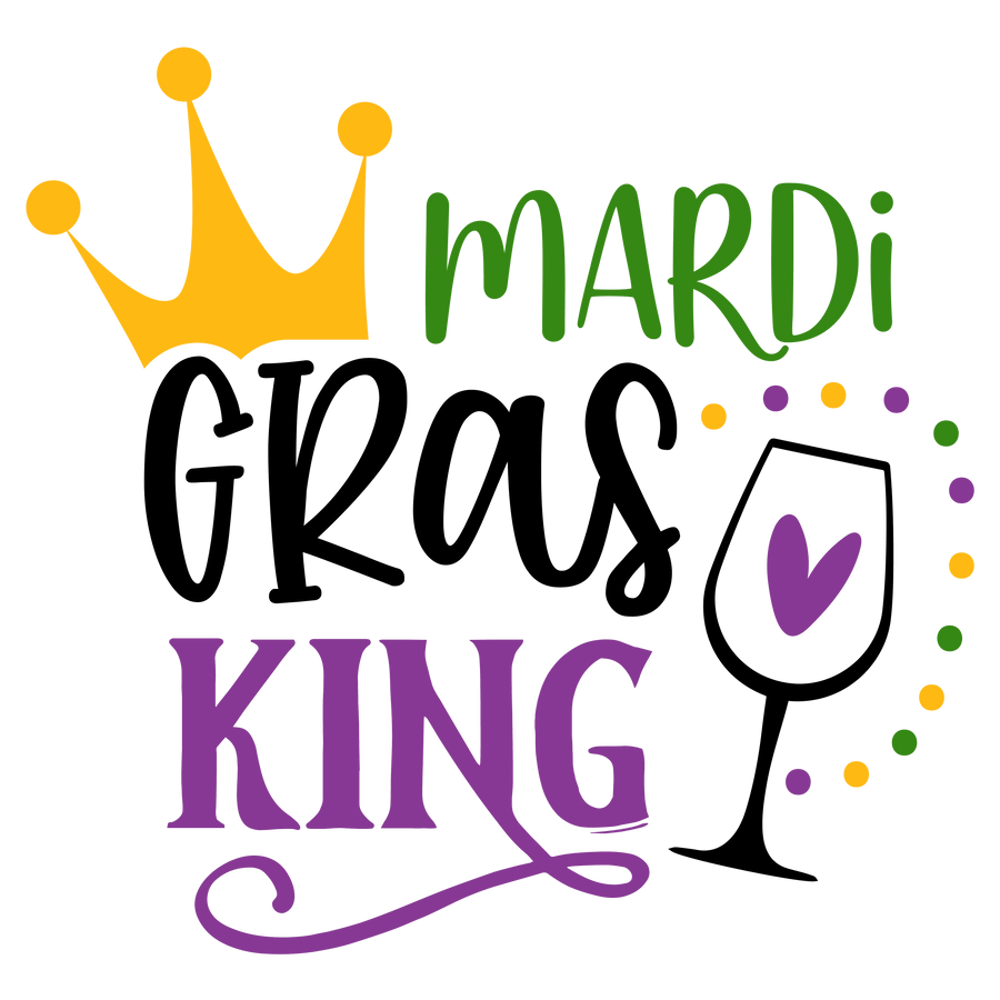 Mardi Gras King Design - DTF Ready To Press