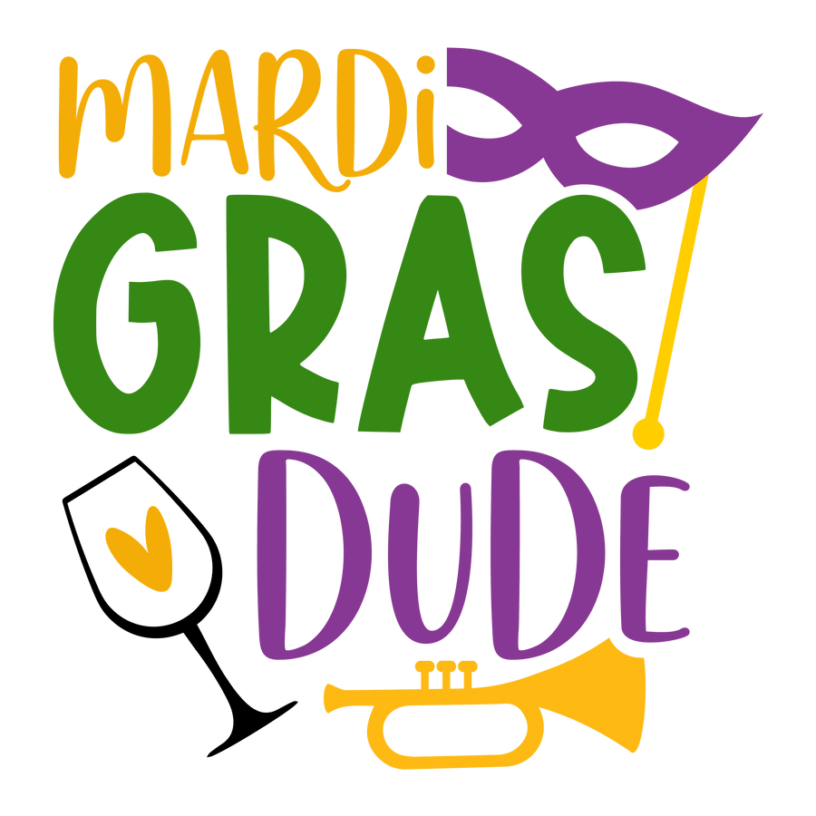 Mardi Gras Dude Design - DTF Ready To Press