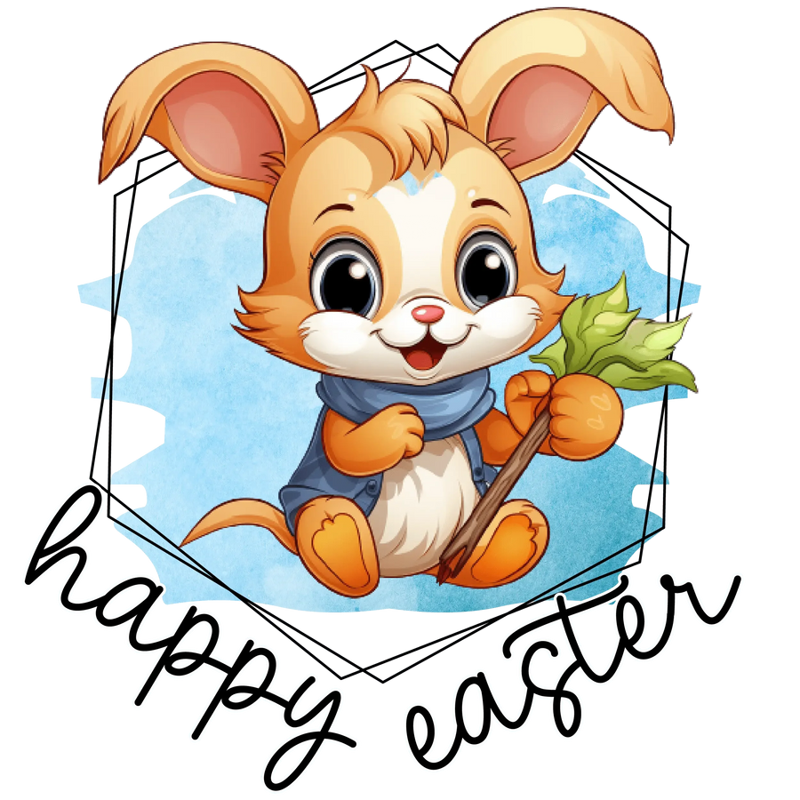 Happy Easter Cute Bunny Design - DTF Ready To Press